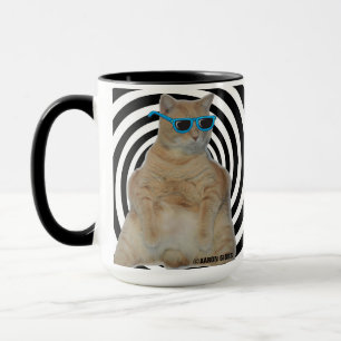 BARN Tjock Manx Cat med solglasögon Mugg