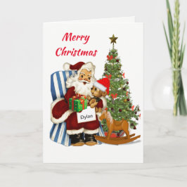 Barn Tomte Jul Falt Högtidskort Helgkort