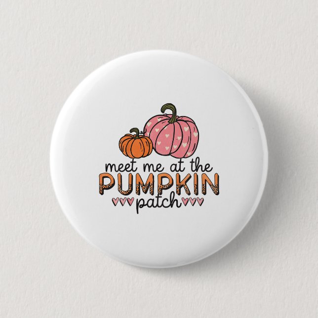 Barn träffade mig på Pumpkin Patch Småbarn Girls F Knapp (Framsida)