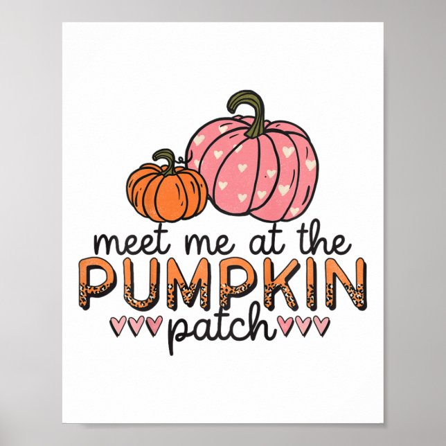 Barn träffade mig på Pumpkin Patch Småbarn Girls F Poster (Framsidan)
