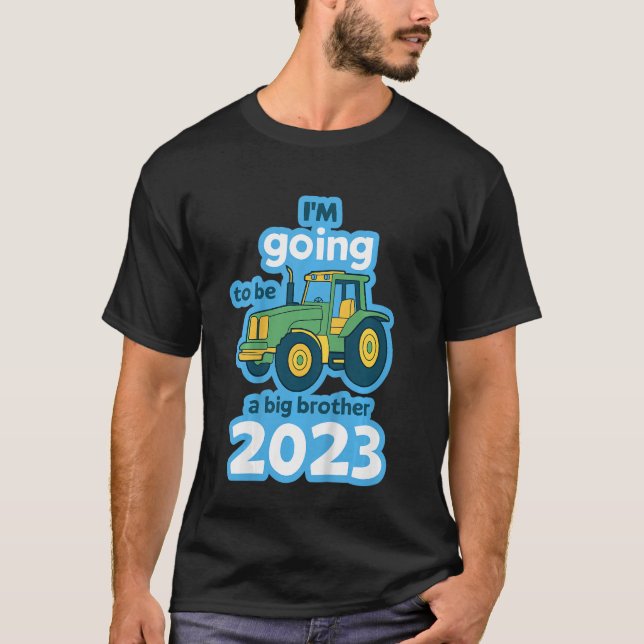 Barn Traktor jag ska bli storebror 2023 T Shirt (Framsida)