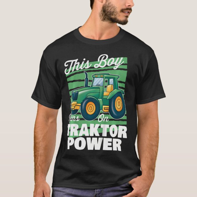 Barn Traktor Tröja Detta Pojke Kör På Traktor Kraf (Framsida)
