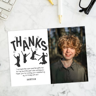 Barn Trampolin Födelsedagsfest Tack Kort