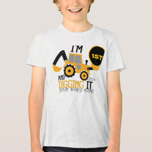 Barn Tre 3år 3:e födelsedag Bygg Pojke 1 År T Shirt