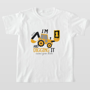 Barn Tre 3år 3:e födelsedag Bygg Pojke 3 År T Shirt