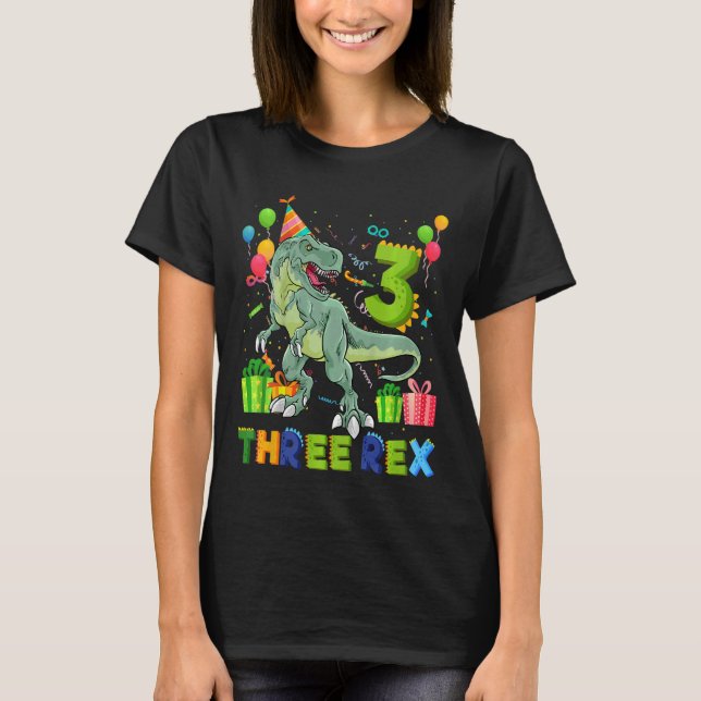 Barn tre Rex 3:e födelsedag Tredje dosoaur Rex T Shirt (Framsida)