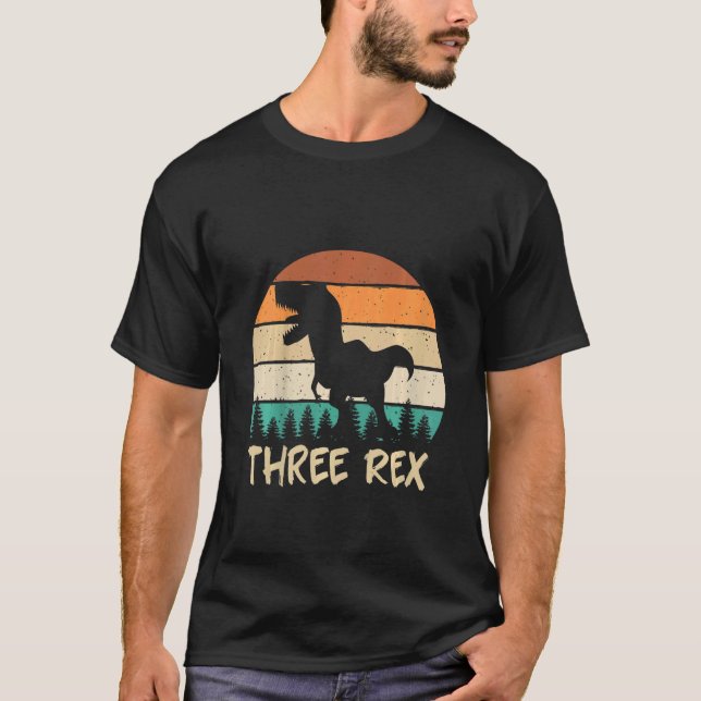 Barn tre Rex 3:e födelsedagen 3:e doseringen 3 år T Shirt (Framsida)
