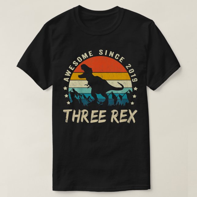 Barn tre Rex 3:e födelsedagen 3:e doseringen 3 år T Shirt (Design framsida)