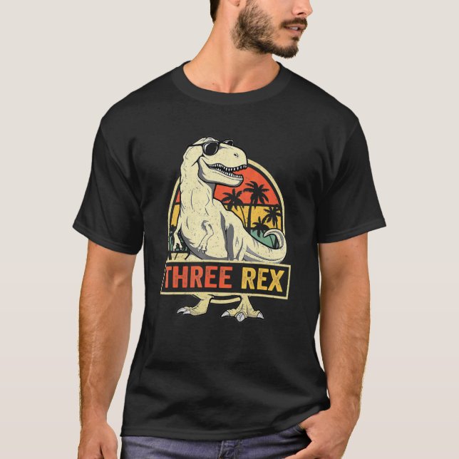 Barn tre Rex 3:e födelsedagen 3:e doseringen 3 år T Shirt (Framsida)