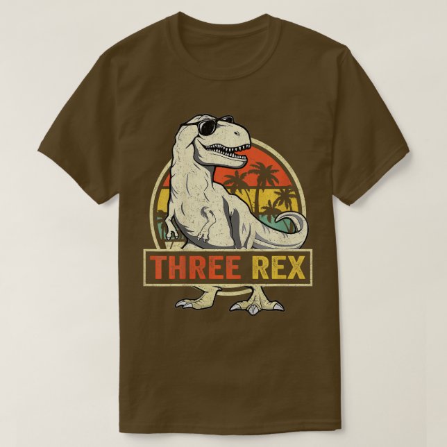 Barn tre Rex 3: e födelsedagshytten tredje doserin T Shirt (Design framsida)