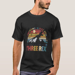 Barn tre Rex 3Rd Birthday Boy tredje Dinosaur Awe T Shirt