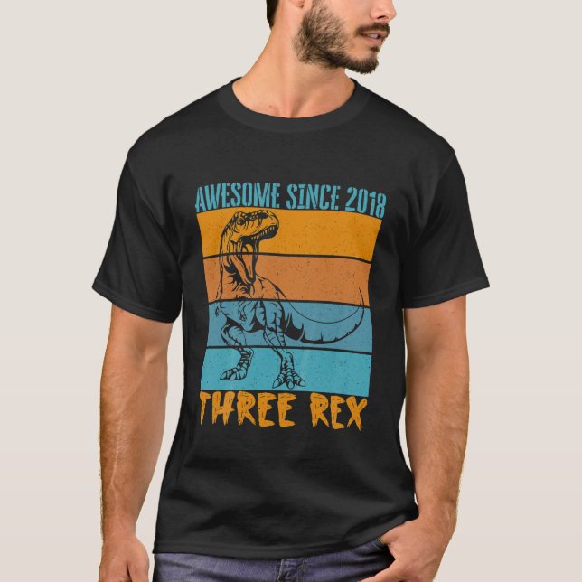 Barn tre Rex 3Rd födelsedag Tredje doseringen 3 år T Shirt (Framsida)