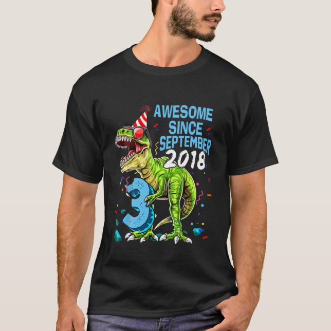 Barn tre Rex 3Rd födelsedag Tredje doseringen 3 år T Shirt (Framsida)