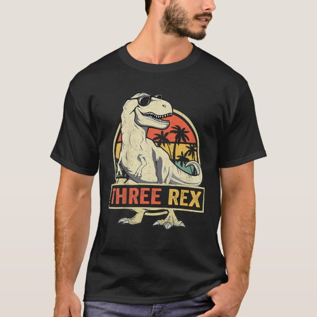 Barn tre Rex 3Rd födelsedag Tredje doseringen 3 år T Shirt (Framsida)