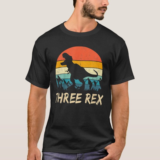 Barn tre Rex 3Rd födelsedag Tredje doseringen 3 år T Shirt (Framsida)