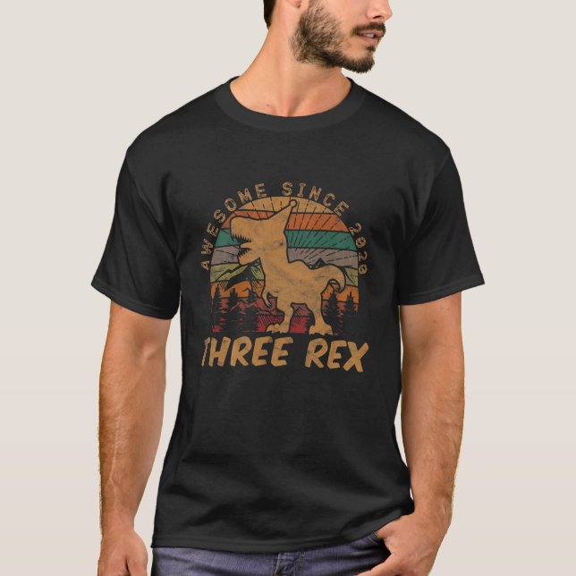Barn tre Rex 3Rd-födelsedagsgåvor tredje doktor 3 T Shirt (Framsida)