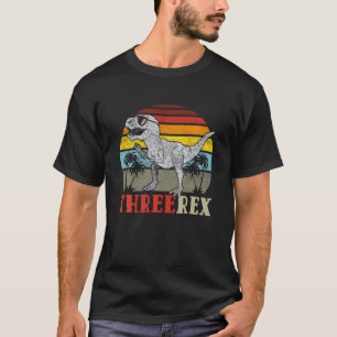 Barn tre Rex Birthday 3 År Gammal dosinosaur 3Rd t Shirt