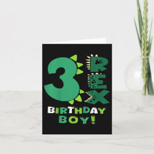 Barn tre Rex Birthday Boy 3 Birthday Dinosaur Kort
