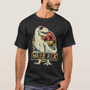 Barn tre Rex Dinosaurs födelsedag 3 dagar Rex Fu T Shirt