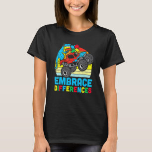 Barn Trex Monster Truck Omfamna Skillnader Autism T Shirt