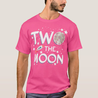 Barn två i Måne Småbarn 2:e födelsedagspressen för T Shirt