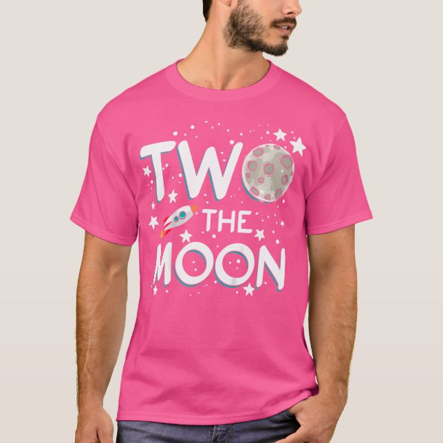 Barn två i Måne Småbarn 2:e födelsedagspressen för T Shirt (Framsida)