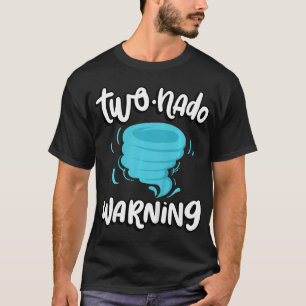 Barn två-nado Varning Tornado 2:a födelsedagen T Shirt