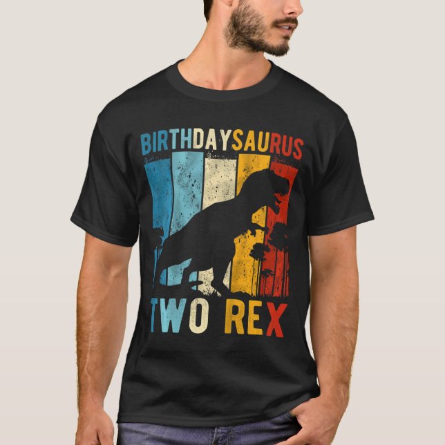 Barn två Rex 2 år gamla födelsedagsinosaur t Rex 2 Shirt (Framsida)