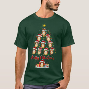 Barn Uggla Älskare Julafton Ljus Barn Uggla Julgra T Shirt