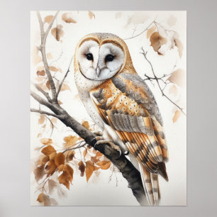 Barn Uggla Bird Art Print Poster