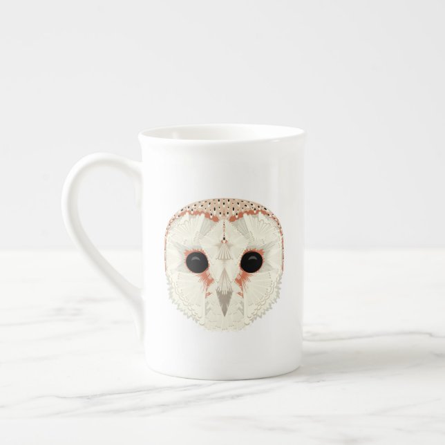 Barn Uggla Bone China Mugg Benporslin Mugg (Vänster)