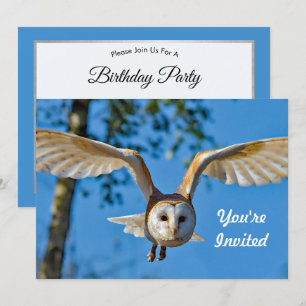 Barn Uggla Flight Photo Birthday Inbjudningar