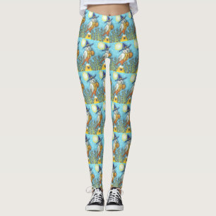 BARN UGGLA FOLK ART, HALLOWEEN BIRD LEGGINGINGS LEGGINGS
