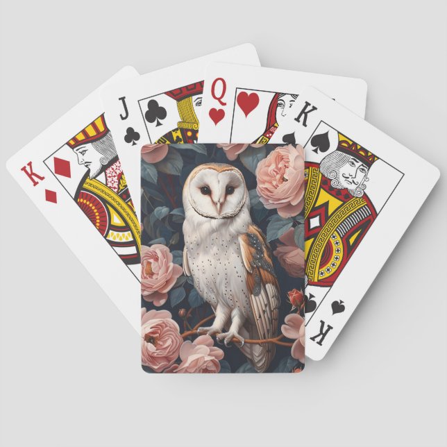 Barn Uggla har befunnit sig i Rosa ros Casinokort (Baksidan)