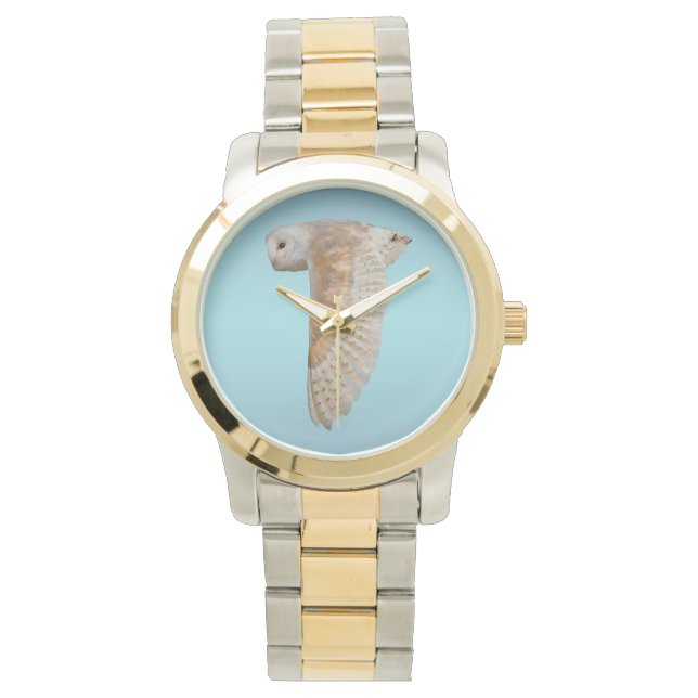 Barn Uggla i Flight Watch (Himlar Blue Mix) Armbandsur (Framsida)