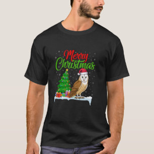 Barn Uggla Julgran Ljus Funny Julafton Barn Uggla T Shirt