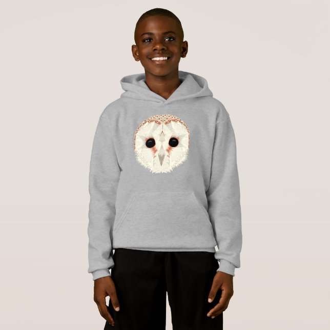 Barn Uggla Kids Unisex Pullover Hoodie T Shirt (Hel framsida)