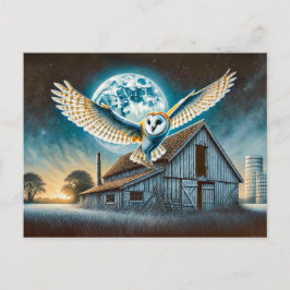 Barn Uggla med Mouse av Old Barn Helg Vykort