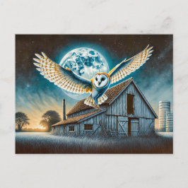 Barn Uggla med Mouse av Old Barn Helg Vykort