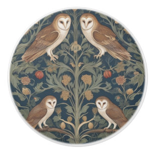 Barn Uggla Mönster William Morris stil Ugglor Knopp