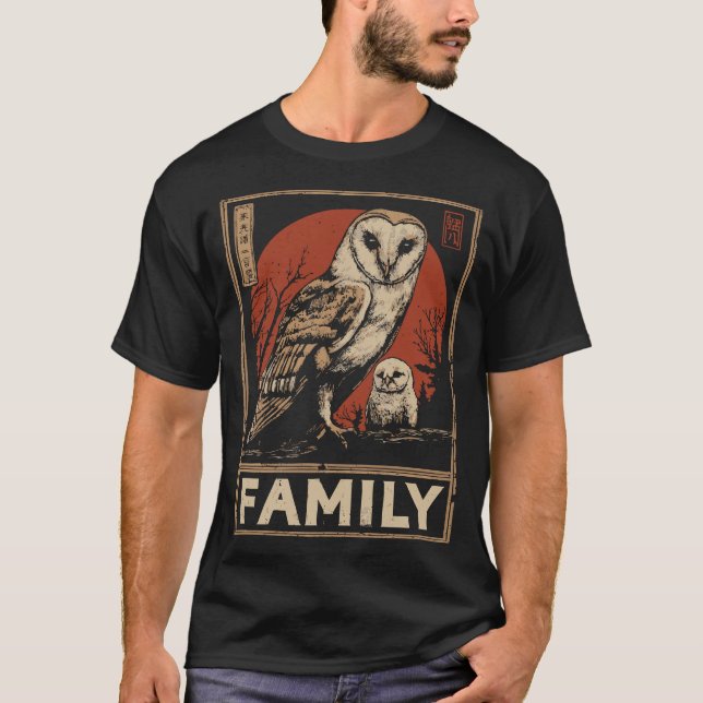 Barn Uggla och Owlet - Viktigt och snällt familjeö T Shirt (Framsida)