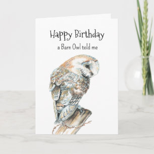 Barn Uggla Personality Birthday Roligt Bird Art Kort