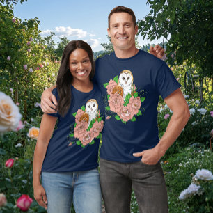Barn Uggla Rosa Flowers Blue T Shirt