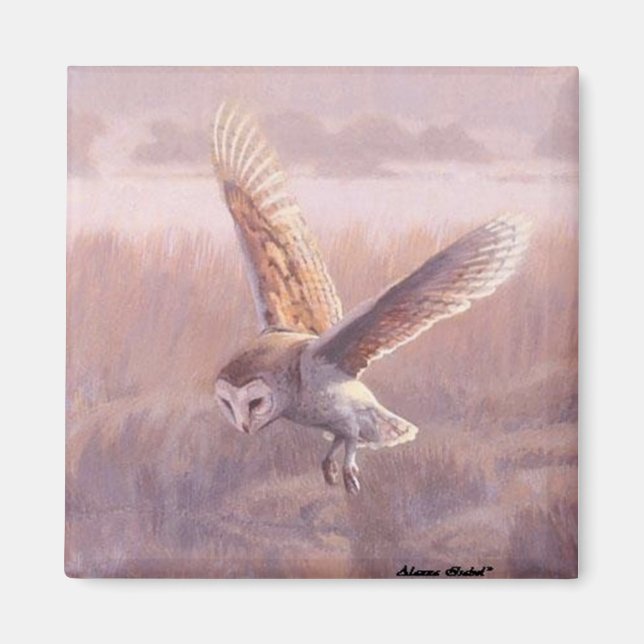 Barn Uggla Square Magnet (Framsidan)