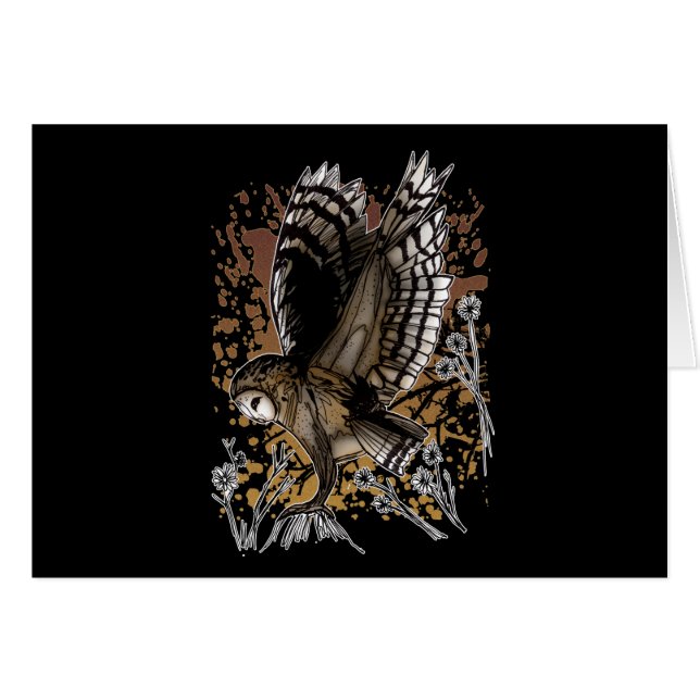 Barn Uggla Stance Hälsningskort (Framsidan Horizontal)