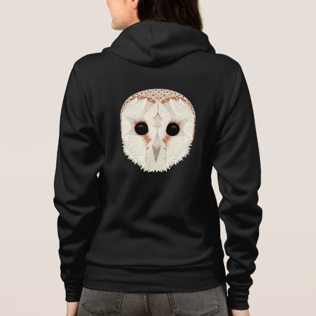 Barn Uggla Zip Hoodie T Shirt (Baksida)