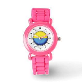 Barn Ukraina flagga Rosa Glitter Strap Watch Armbandsur