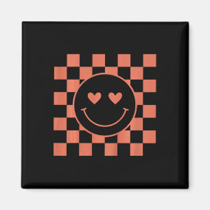 Barn Ungdom Rutig Retro Valentine Leende Ansikte Magnet