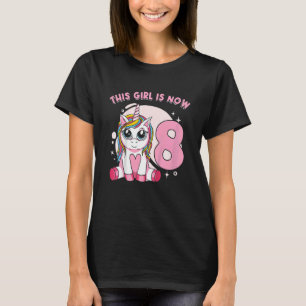 Barn Unicorn-flicka, mytisk varelse.. Jag är 8 år T Shirt