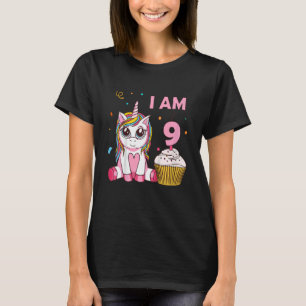 Barn Unicorn-flicka, mytisk varelse.. Jag är 9 år T Shirt